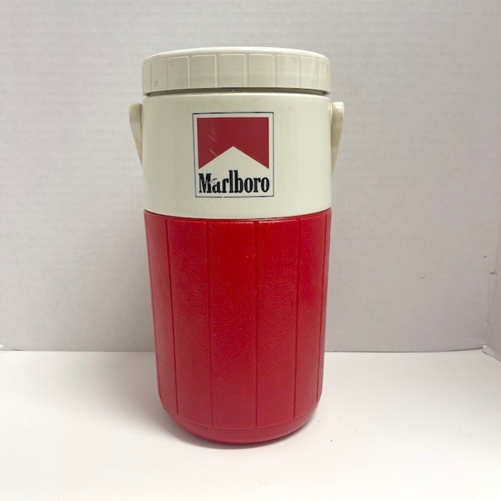 Vintage 1991 Marlboro Coleman Water Jug Red White Insulated 1 Gallon Cooler 5590
